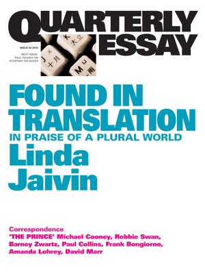 cover image of Quarterly Essay 52 Found in Translation